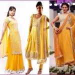 Latest Pakistani Bridal Multi Colored Mehndi Dresses for Girls (2)