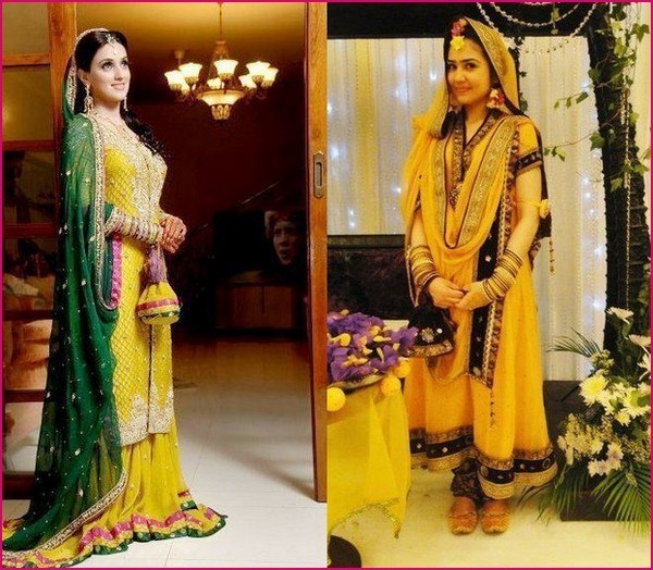 Latest Wedding Mehndi Dresses for Girls (1)