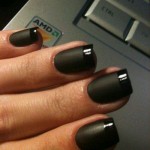 matte black colour nails for girls