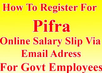how to get pifra online salary slip for govt employees