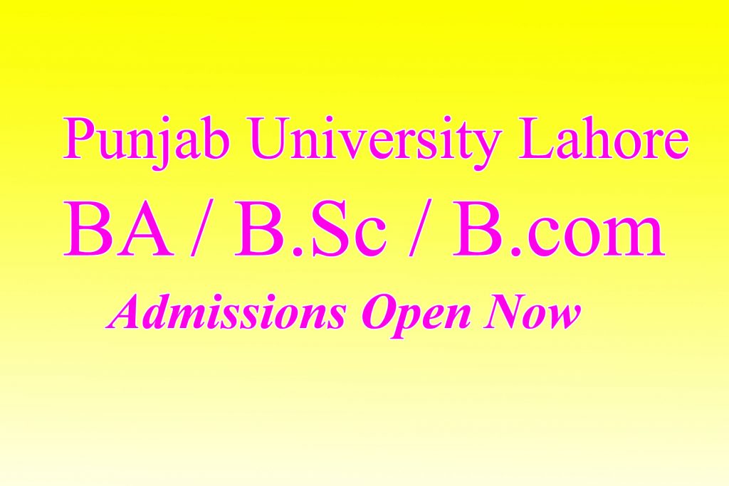 Punjab University PU BA B.Sc Admissions 2024