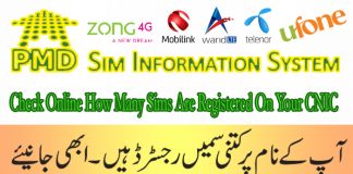 how many sims are active on my cnic number