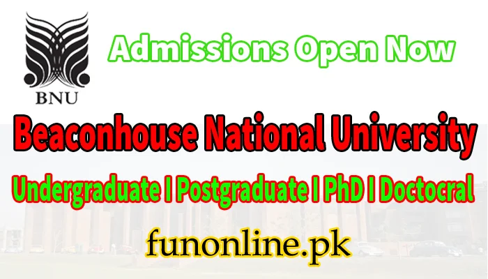 beaconhouse national university lahore admissions
