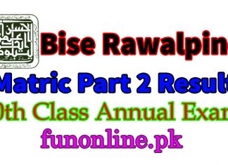 bise rawalpindi matric 10th class result 2018