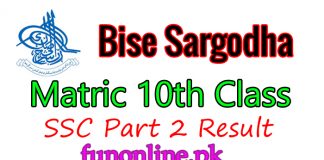 bise sargodha board matric 10th class result 2018