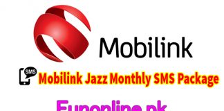 mobilink jazz monthly sms package