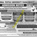 national textile university ntu admission 2018