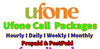 ufone call packages daily weekly monthly hourly