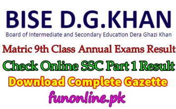 bise dg khan 9th class result 2018