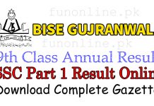 bise gujranwala 9th class result 2018