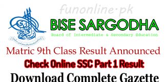 bise sargodha 9th class result 2018