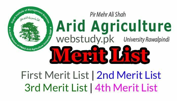 pir mehr ali shah arid agriculture university rawalpindi merit list 2018