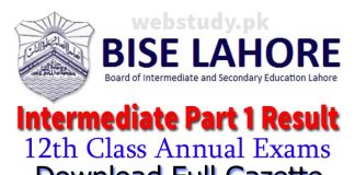 bise lahore 1st year result 2018