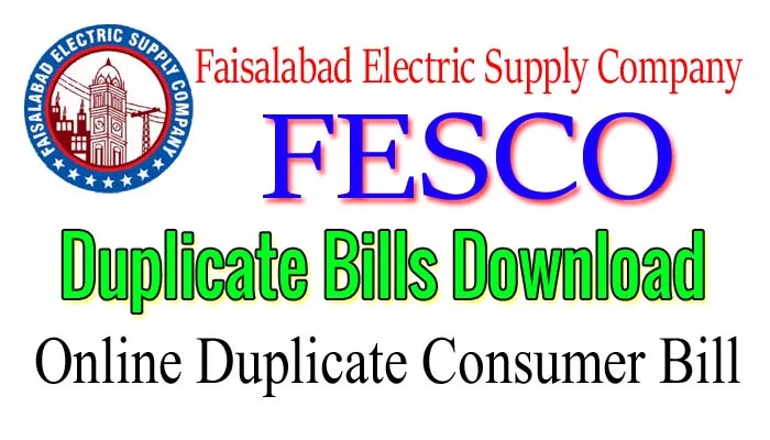 faisalabad electric duplicate fesco billl download online