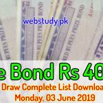 40000 prize bond list draw result complete download 03 june 2019