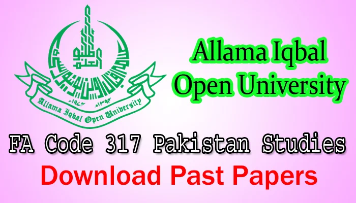 AIOU Inter Code 317 Pakistan Studies Past Papers