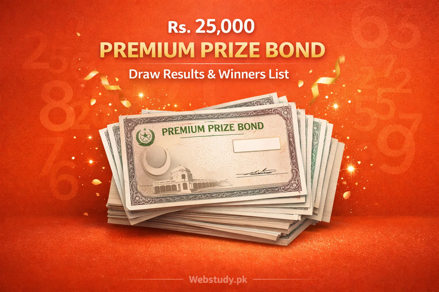 Rs 25,000 premium prize bond draw results graphic